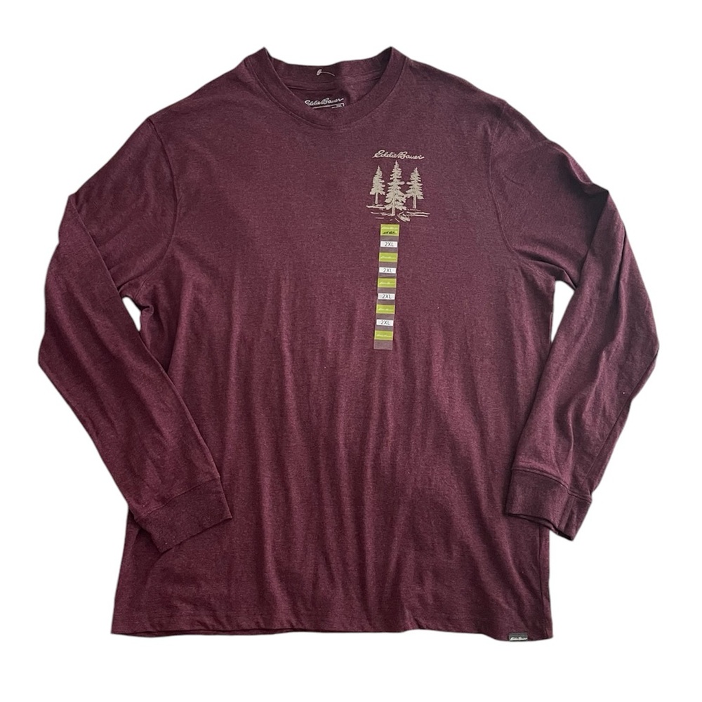 Eddie Bauer Long Sleeve Mountain Sunrise Graphic T-shirt NWT
